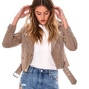 Taupe leather jacket size M Blanknyc